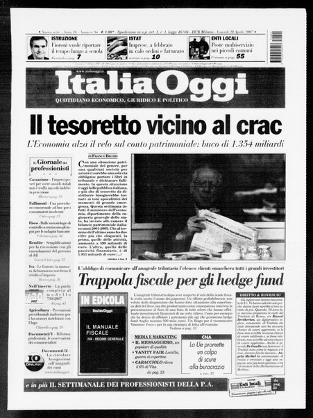 Italia oggi : quotidiano di economia finanza e politica